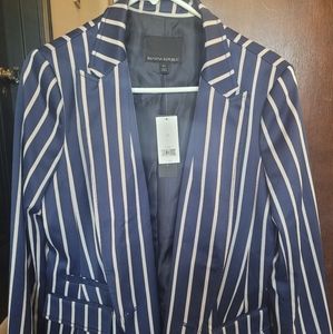 NWT Banana Republic Blue Blazer with White and Orange Stripes